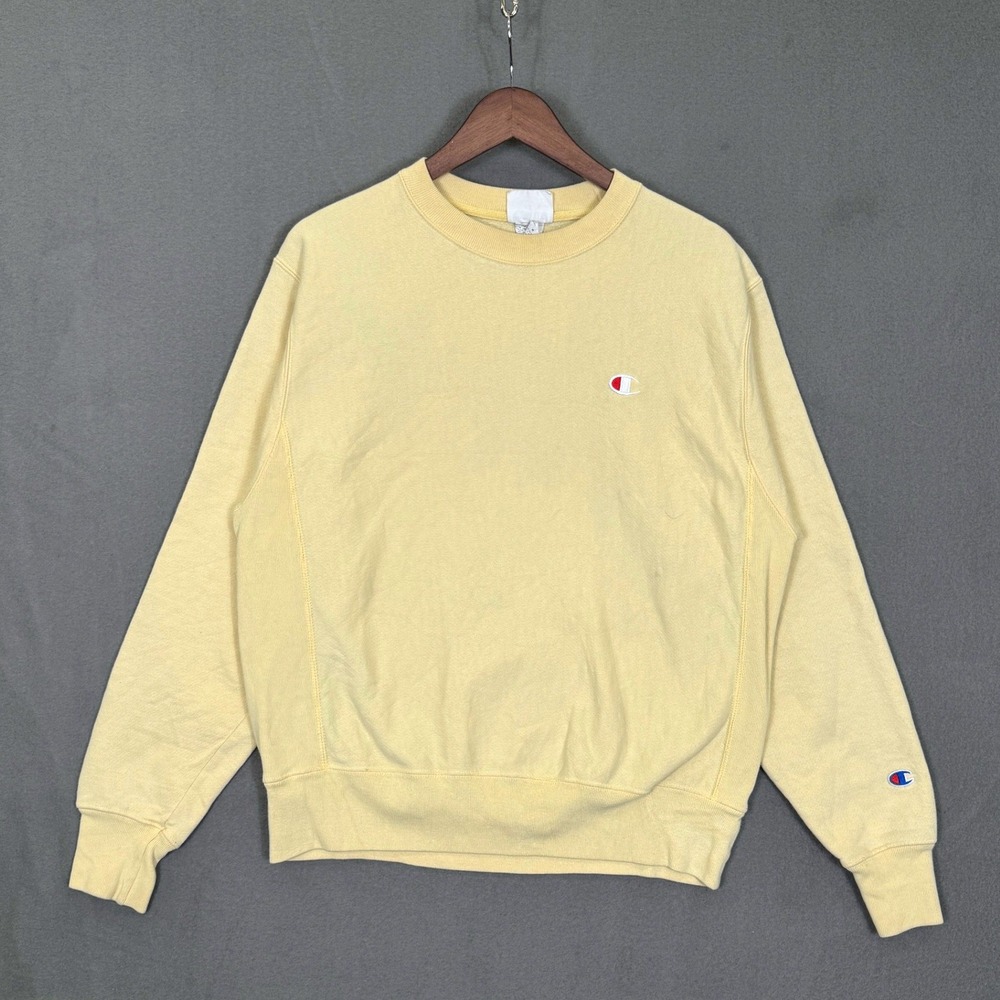 Vintage Champion Reverse Weave Sweatshirt Men M Butter Crewneck Fleece Pullover